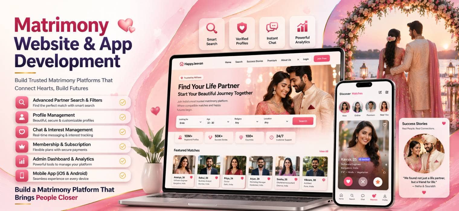 Matrimony Website & App Development Company | Custom Matrimonial Software - Right Square