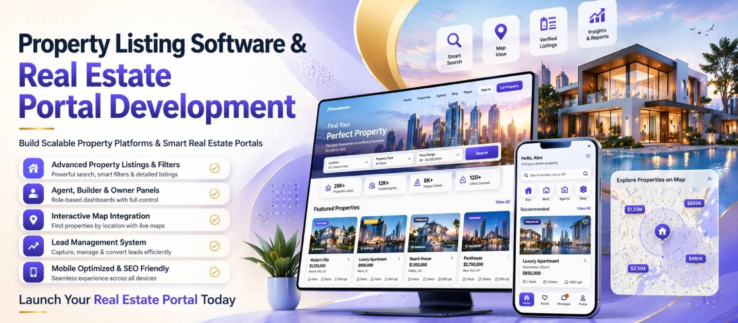 Property Listing Software Development | Real Estate Portal & SaaS Solution